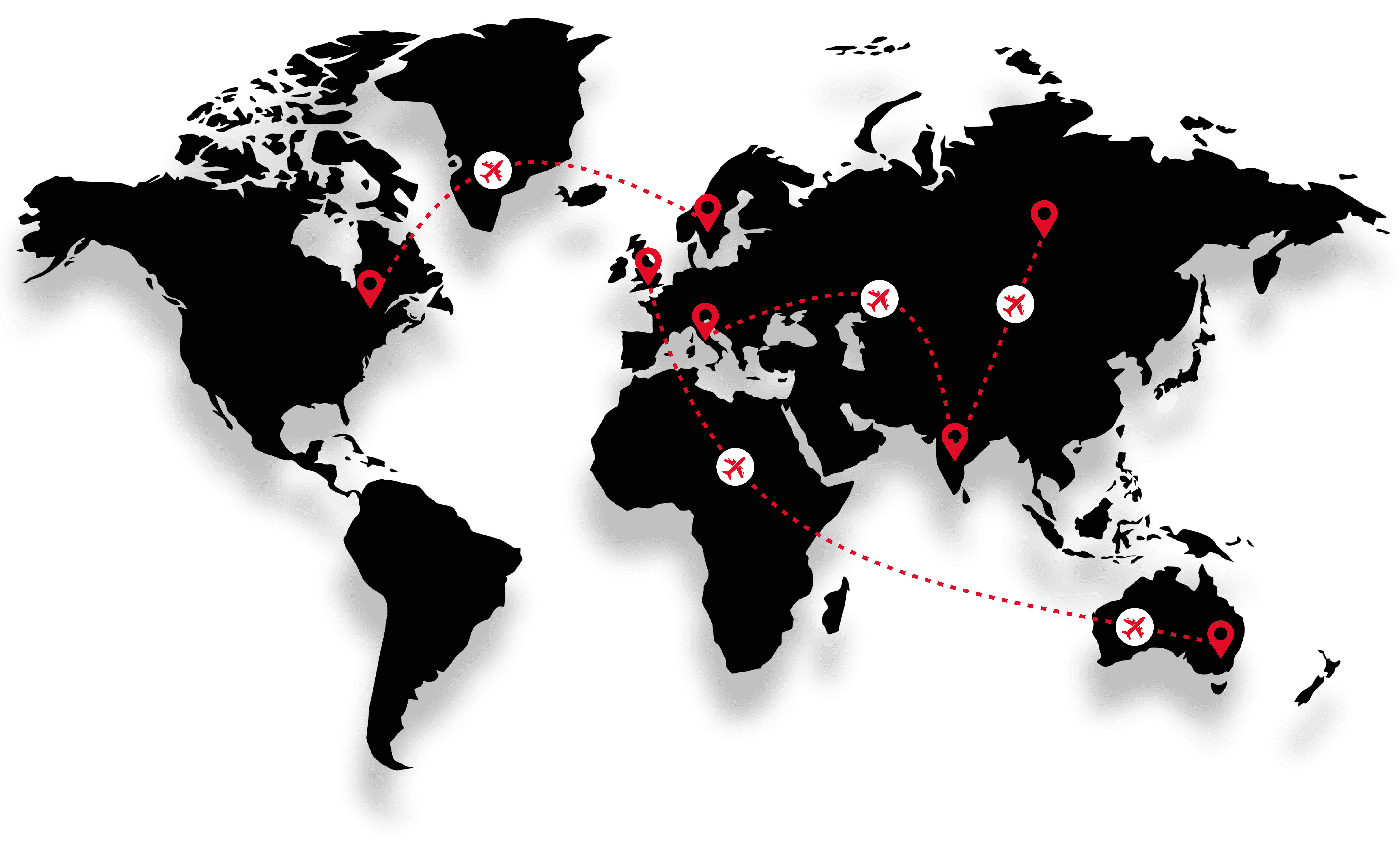 World Travel Route Map